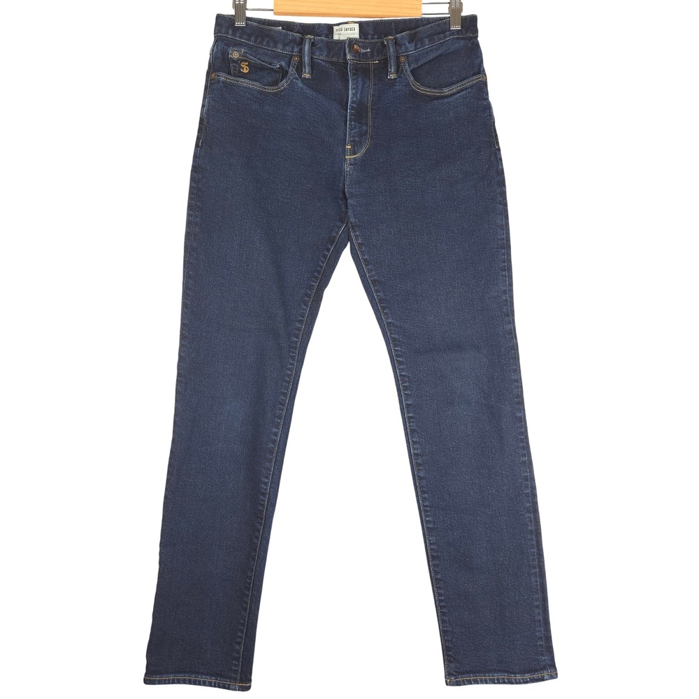 Todd Snyder Mens Slim Fit Stretch Jeans Dark Wash Indigo 32x32 (Fits 32x30)